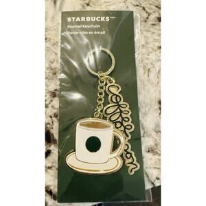 NWT Starbucks 2025 “Coffee Person” Enamel Coffee Keychain
